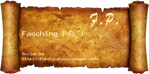 Fasching Pál névjegykártya