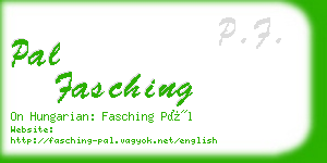 pal fasching business card